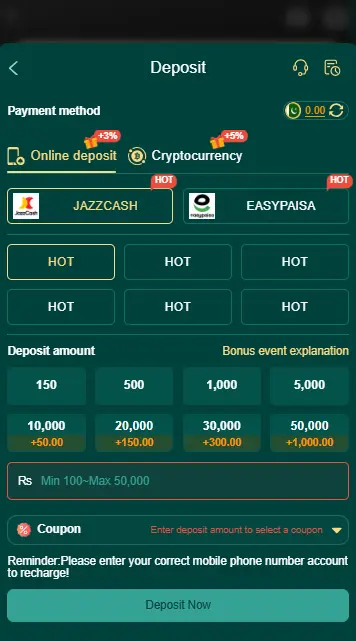Deposit Methods In PK365